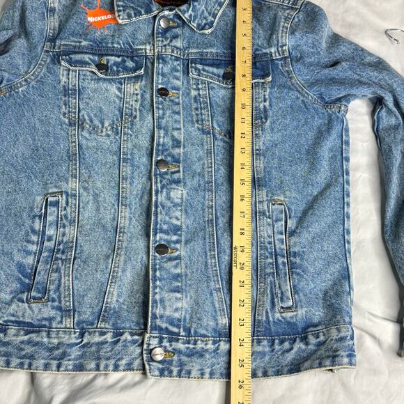 Members Only Nickelodeon sz Medium Cotton Denim Jacket Unisex Rugrats CatDog - Picture 7 of 8